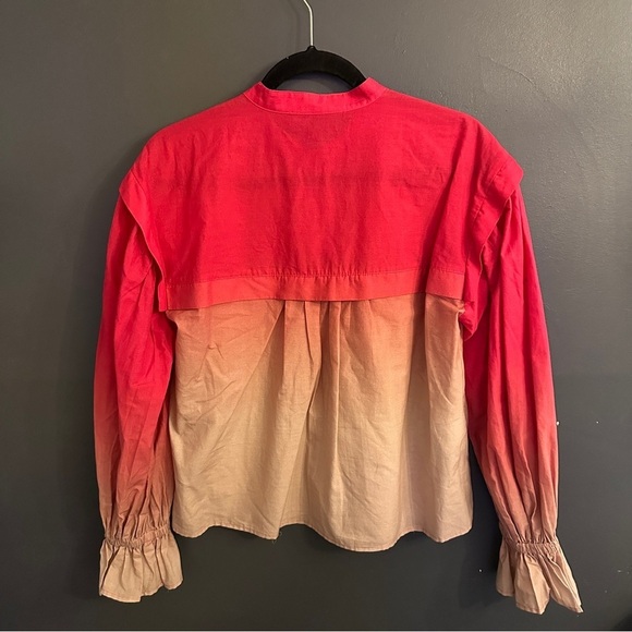 BCBGMAXAZRIA Gradient Pink to Cream Women's Button Down | Size Small - Picture 6 of 9